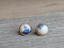 natural-stone-stud-earrings-antique-brass-wire-wrapped