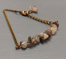tourmaline quartz, antique brass chain bracelet, handcrafted in michigan
