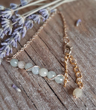 24k gold march birthstone bracelet faceted aquamarine beads