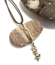 wearable essential oil diffuser sandstone necklace, dalmatian jasper beads