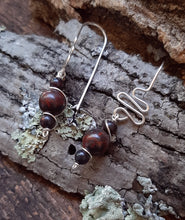 red jasper stone freestyle drop earrings jujus nature jewelry