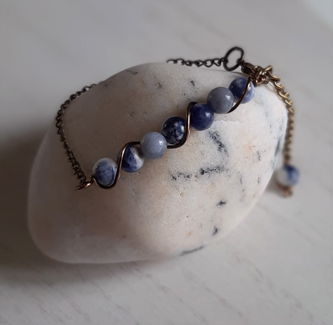 natural sodalite stone chain bracelet