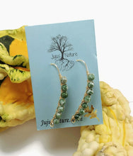 natural stone earrings, nature infused drop earrings, tree agate beads